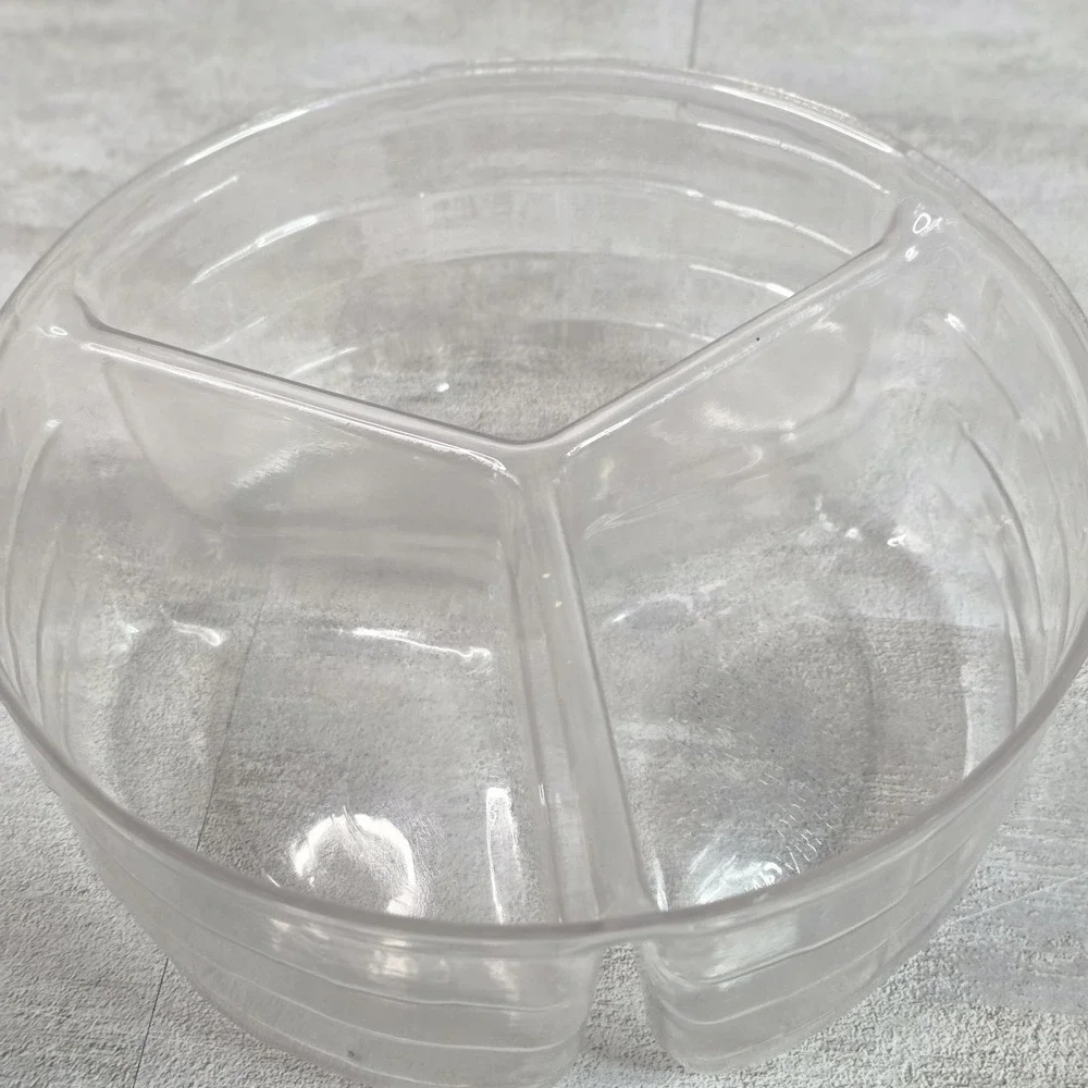 Longaberger Basket Plastic Protector Clear Insert Small Tri-Divider 3 Section